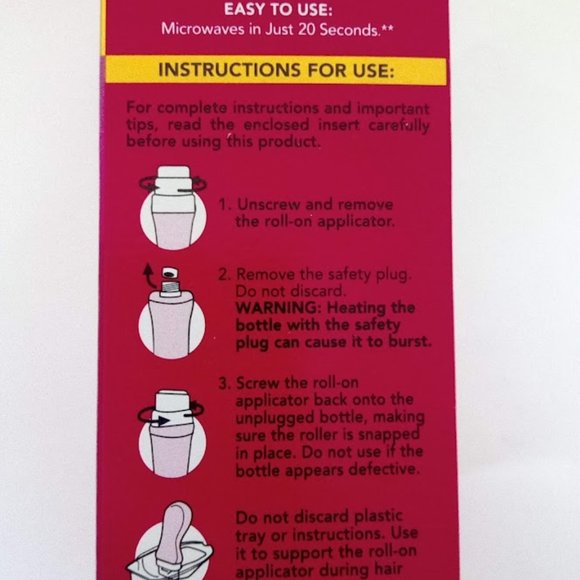 New In Box Nair Hair Remover Ultimate Microwaveable & Rinseable Roll-On Wax - Picture 4 of 11